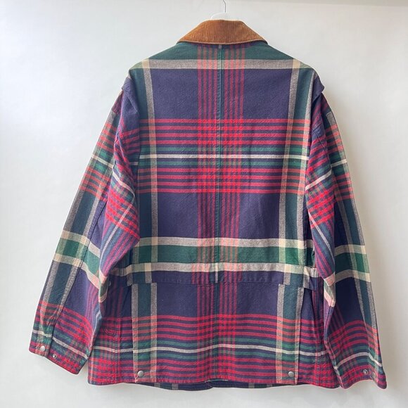 Polo Ralph Lauren Men vintage Plaid Chore / Hunting Jacket with Corduroy Collar - Picture 2 of 14